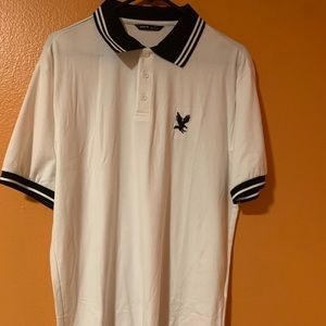 (SIZE L) Shein White & Black Polo